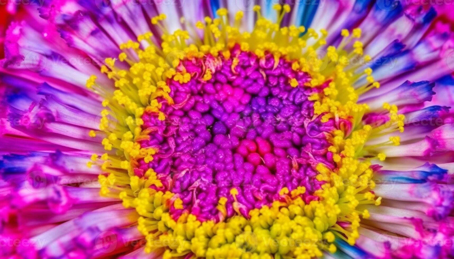 Fresh purple gerbera daisy blossom, beauty in nature close up generated by AI photo