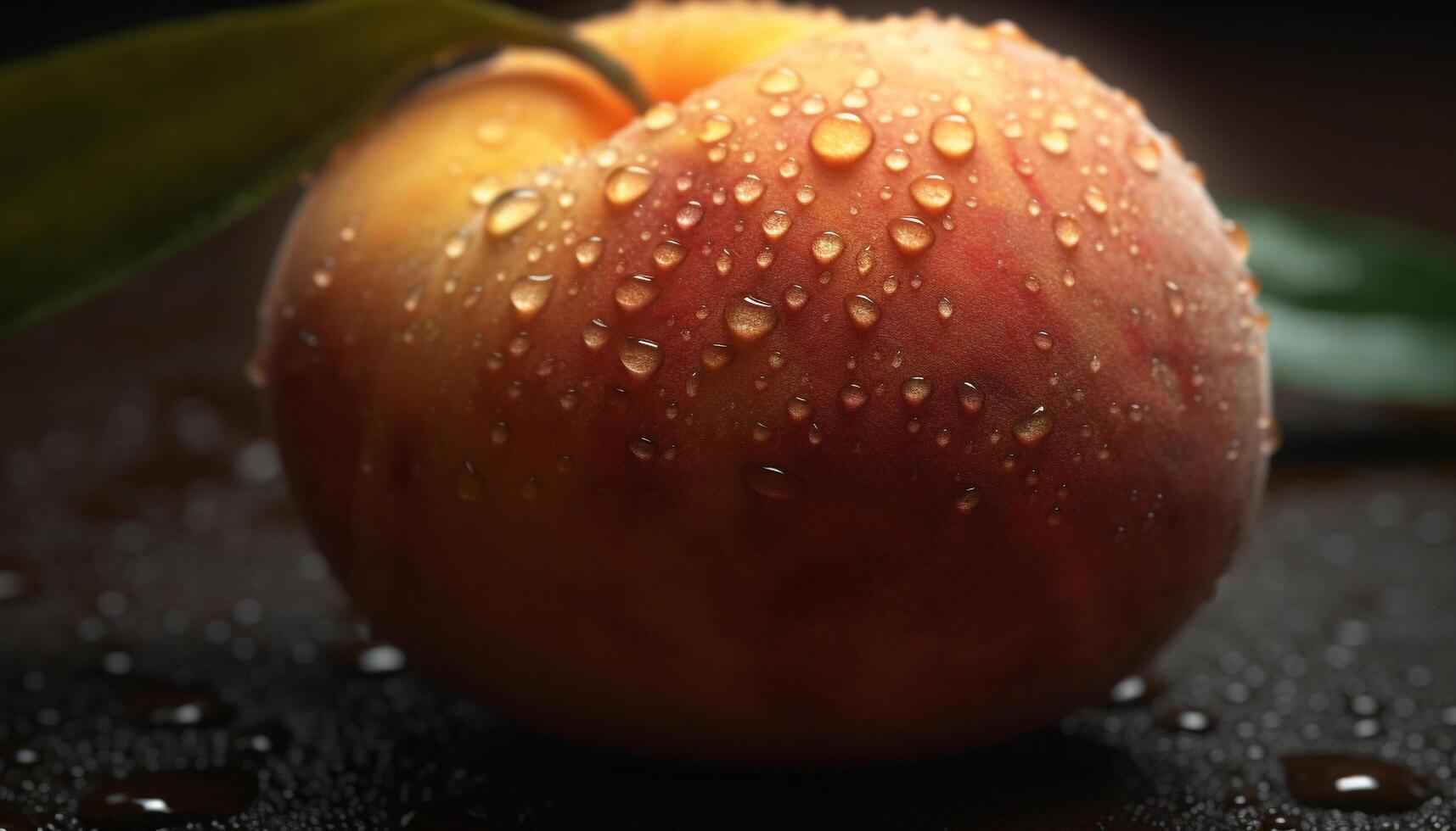 Juicy apple reflects vibrant nature, fresh and healthy snack option generated by AI photo