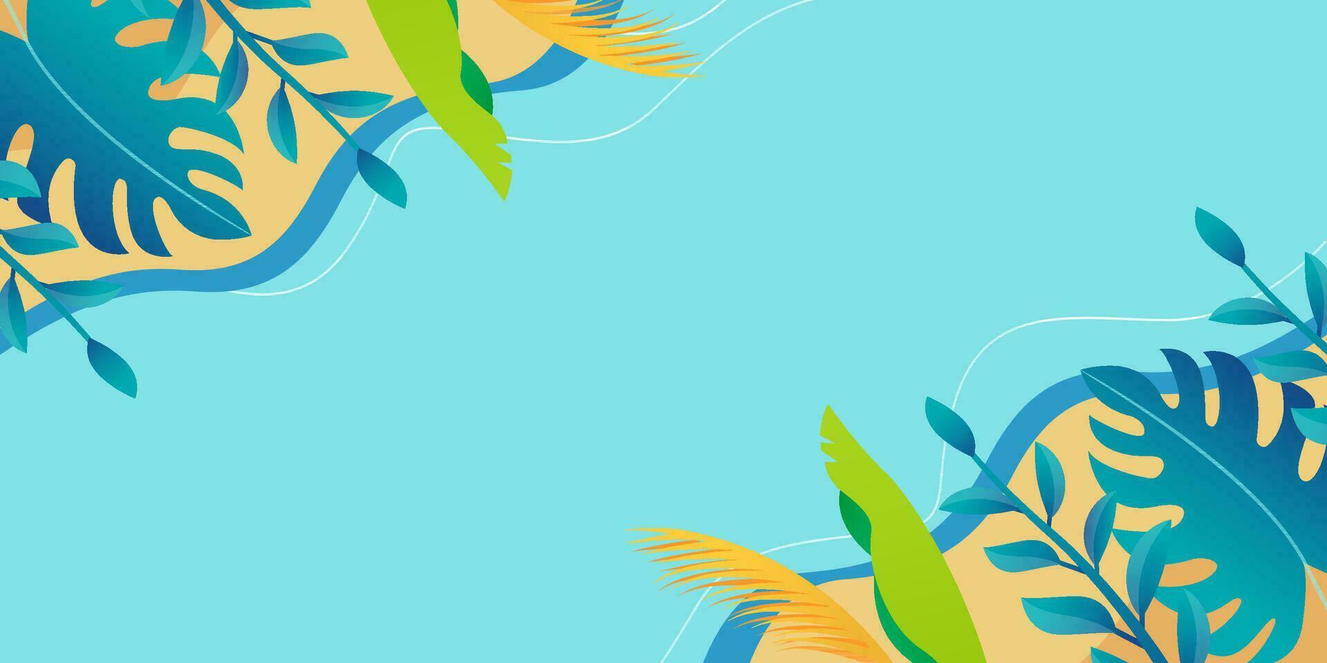 vector design summer background with vegetation illustration