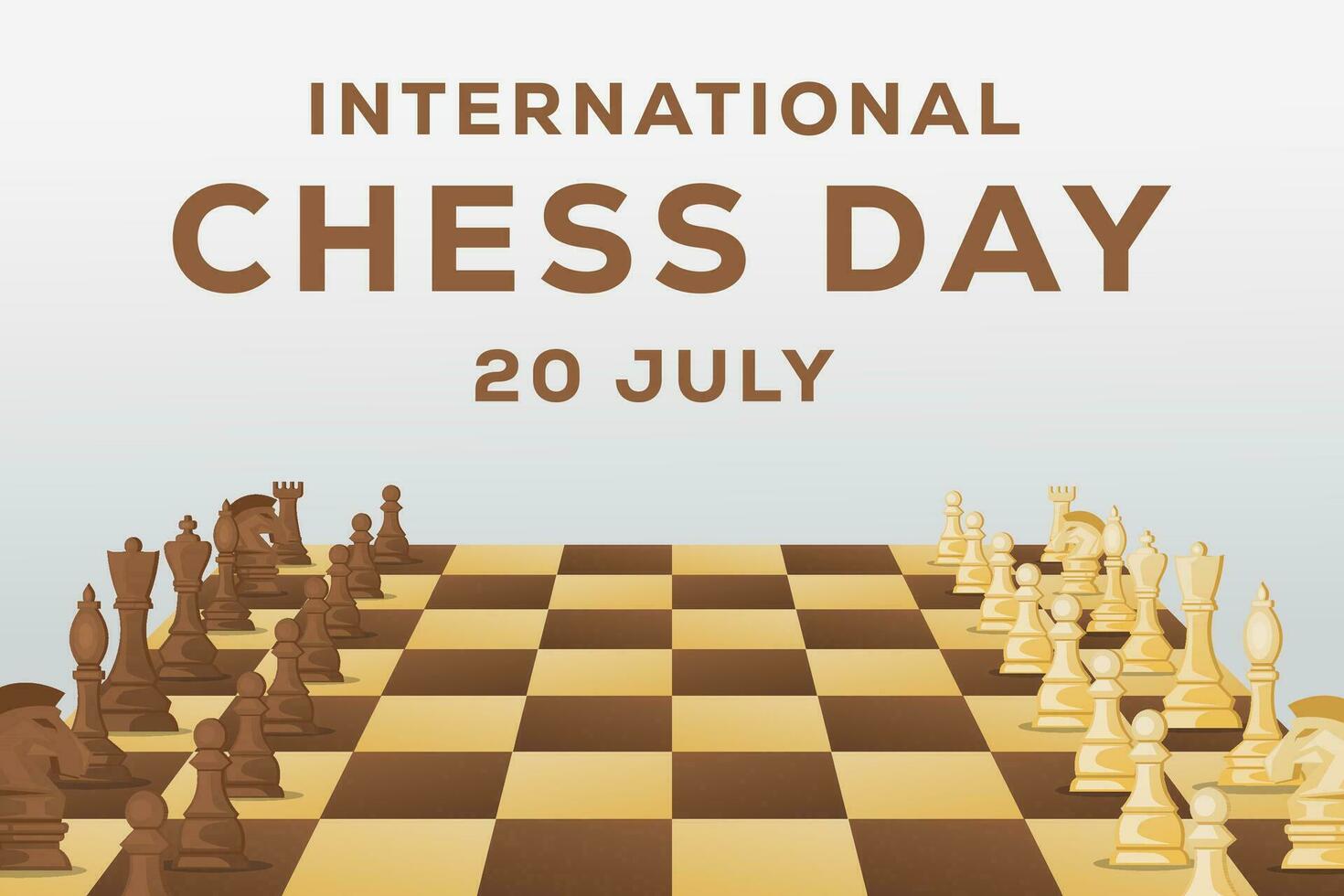 vector international chess day horizontal banner illustration