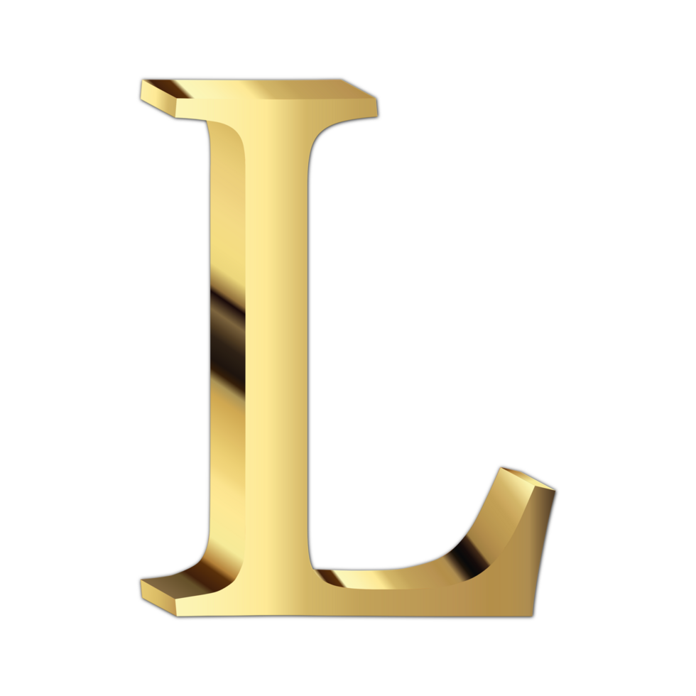 golden letter l png