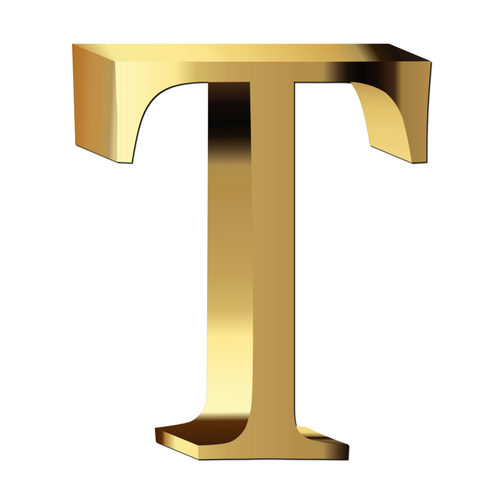 golden letter t png