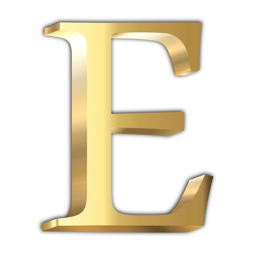 golden letter e 25322775 PNG