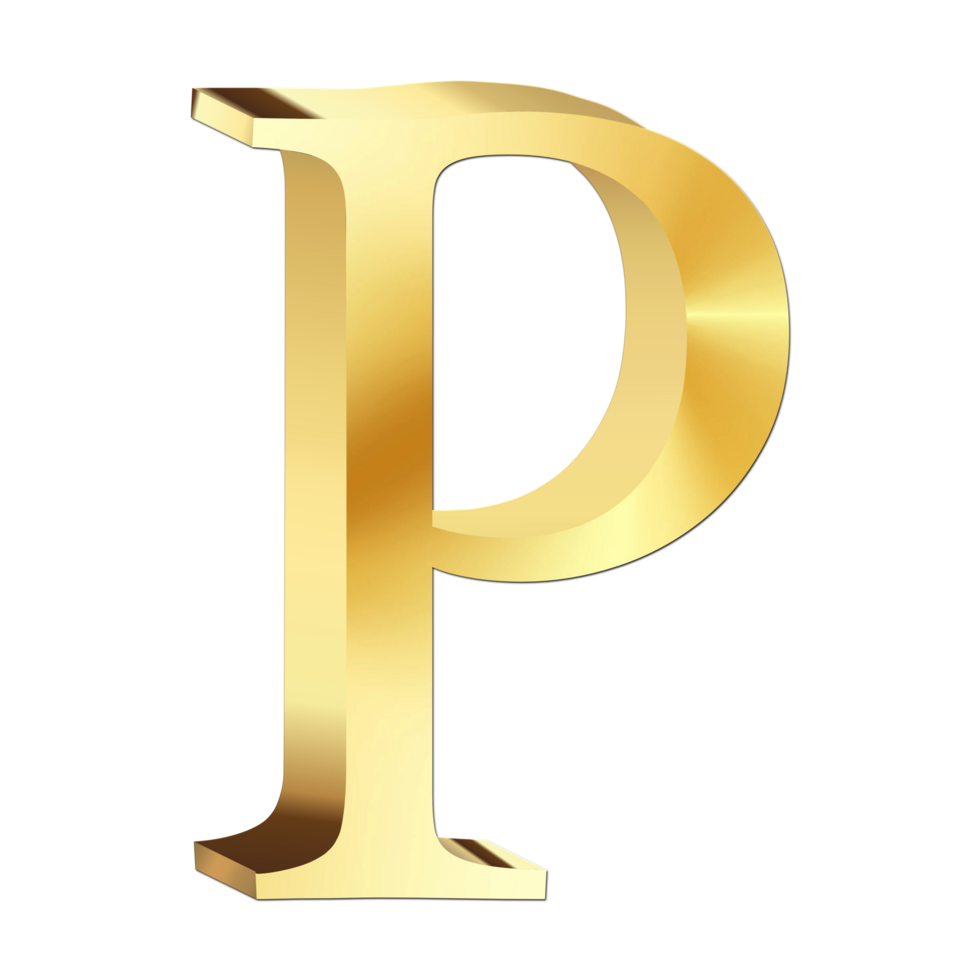 d'or lettre p png