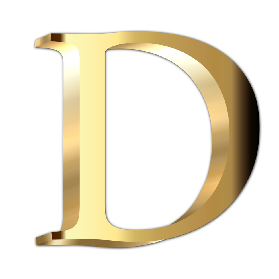 d'or lettre ré png