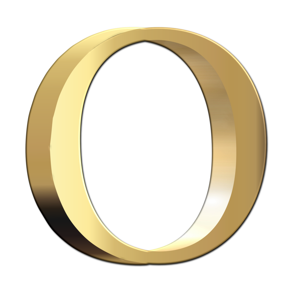 golden letter o png