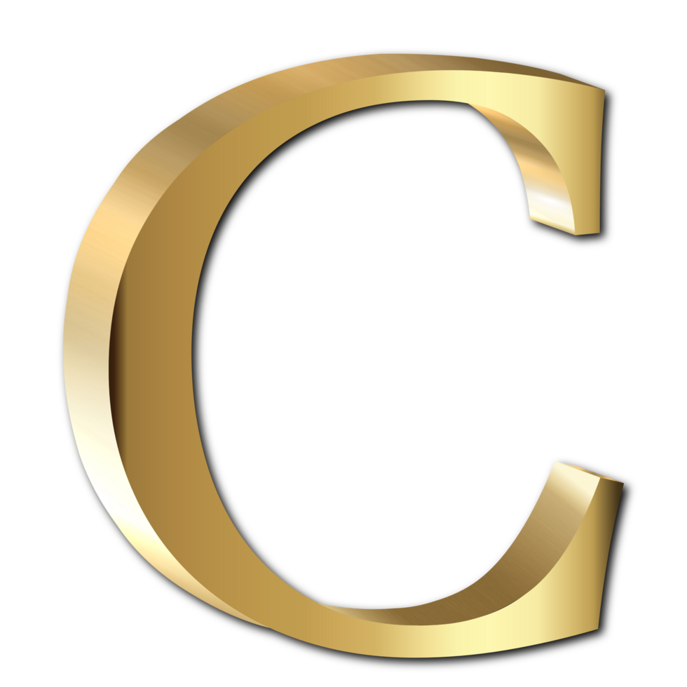 golden letter c png