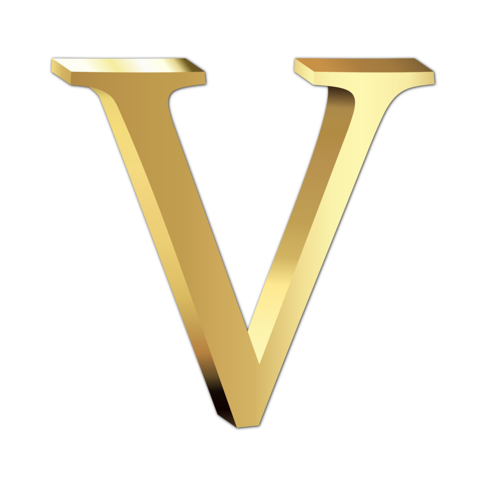 golden letter v png