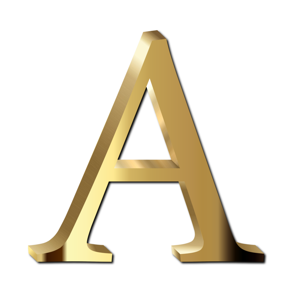 golden letter a png