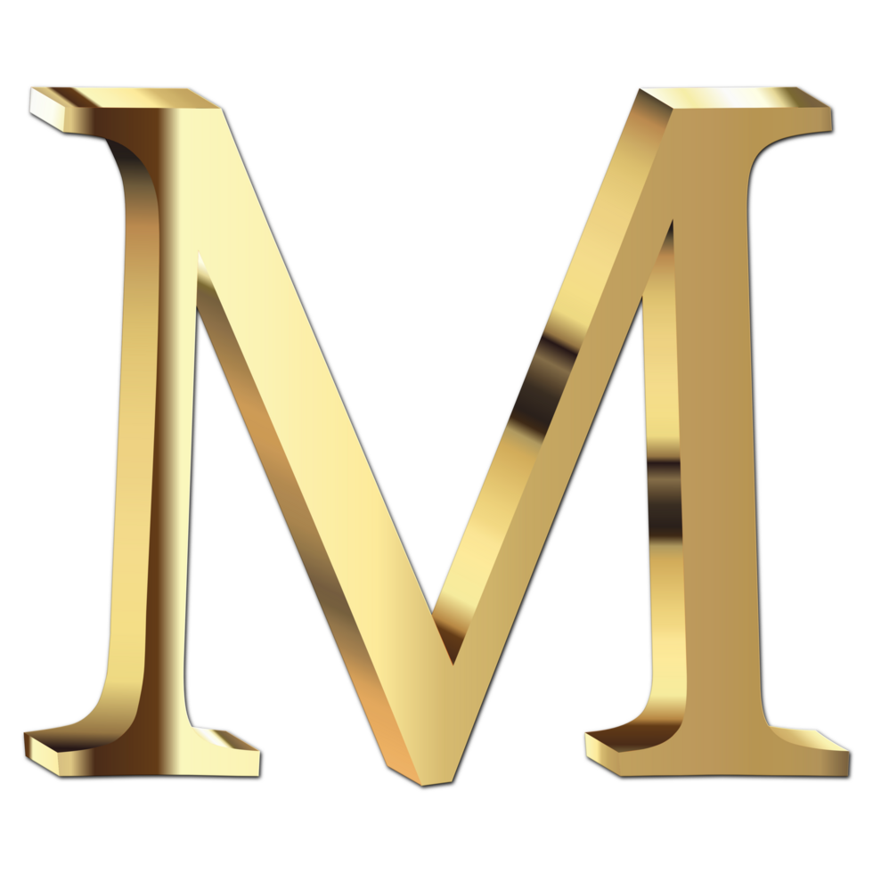 golden letter m png