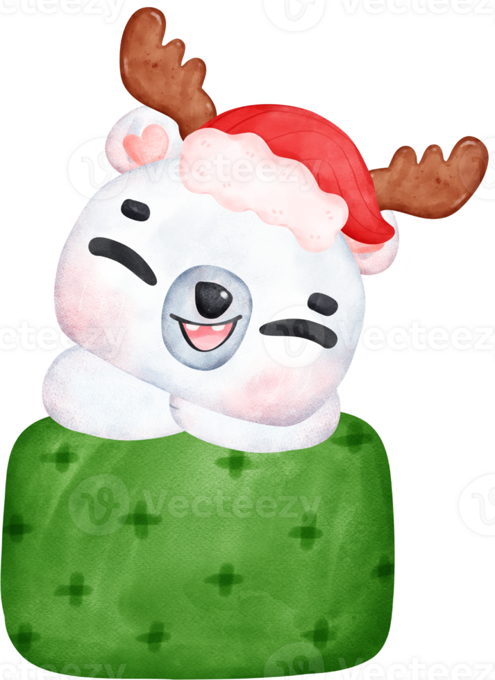 Christmas Surprise, joyful Adorable Polar Bear with Stacked Presents, winter animal watercolour Children Illustration png