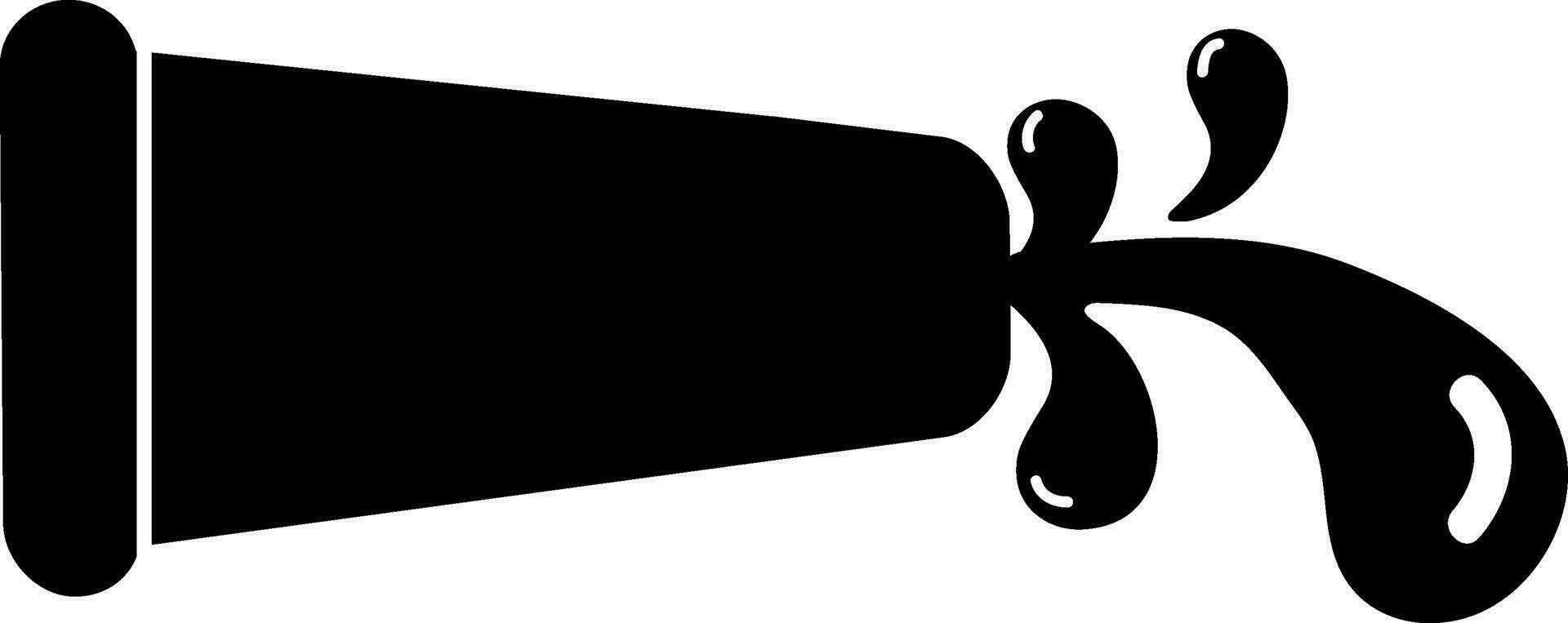 Vector black water hose pipe sign or symbol.