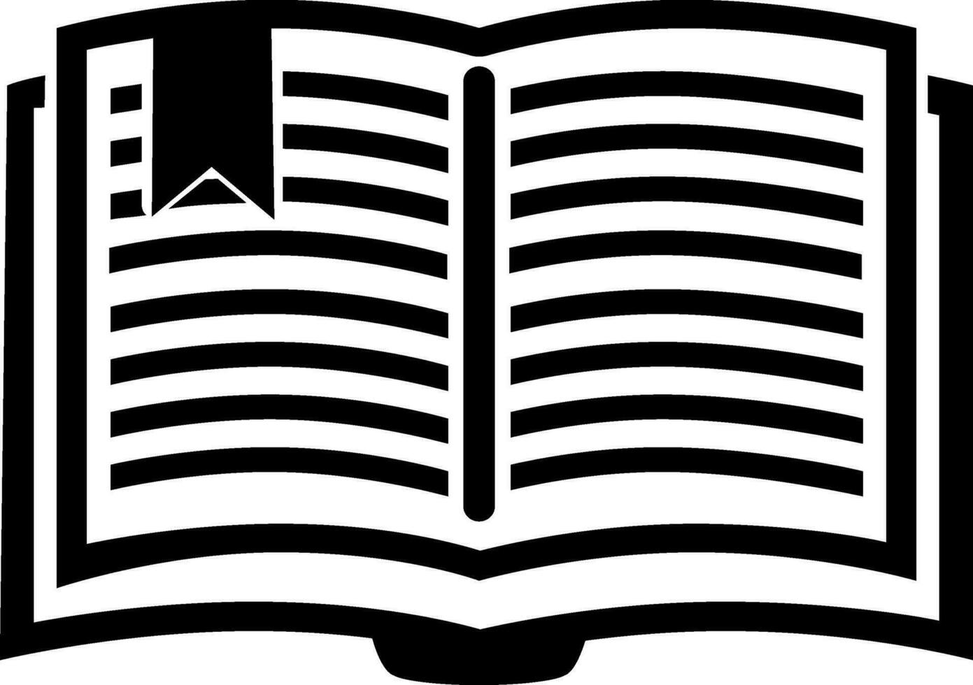 Flat open book vector icon.