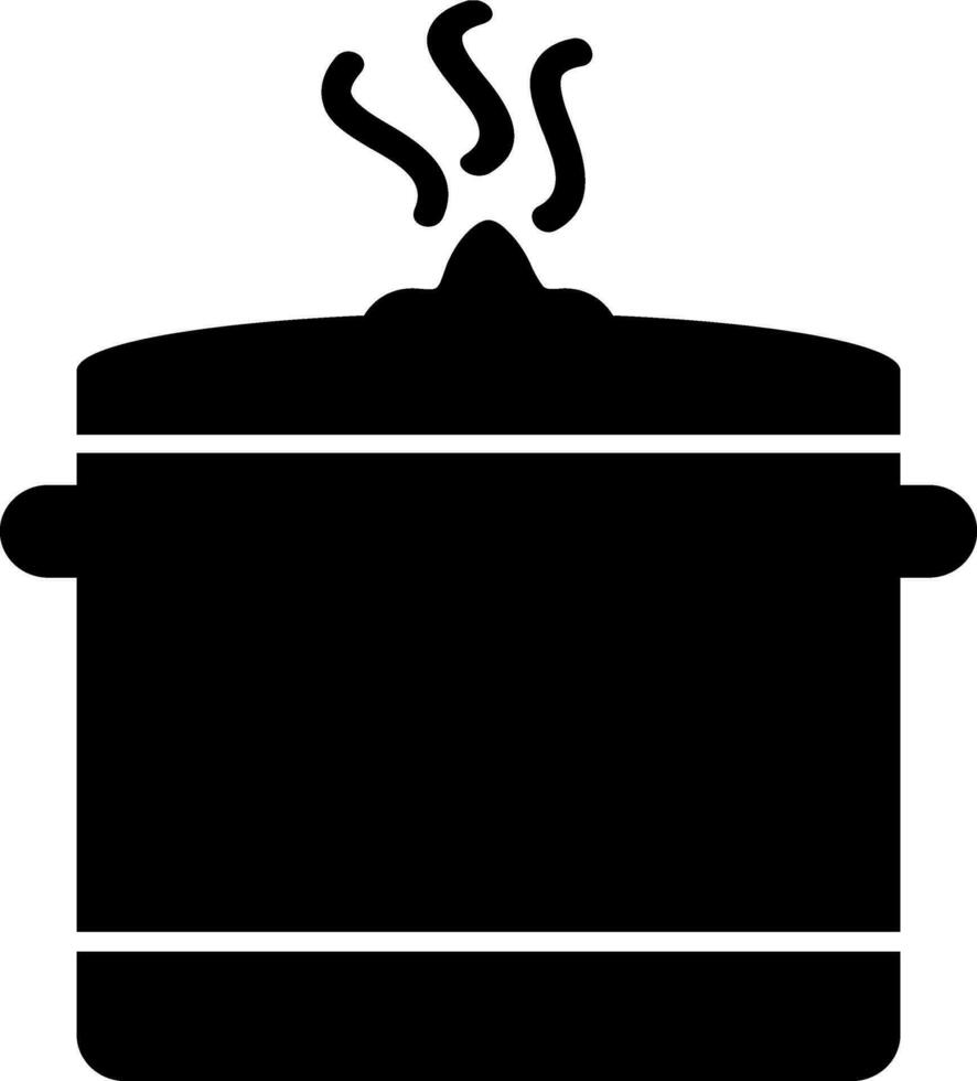 Pressure cooker icon in black color. vector