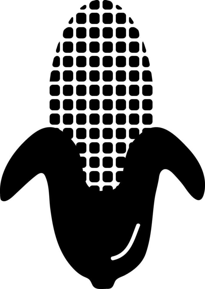 Black corn icon or symbol in flat style. vector