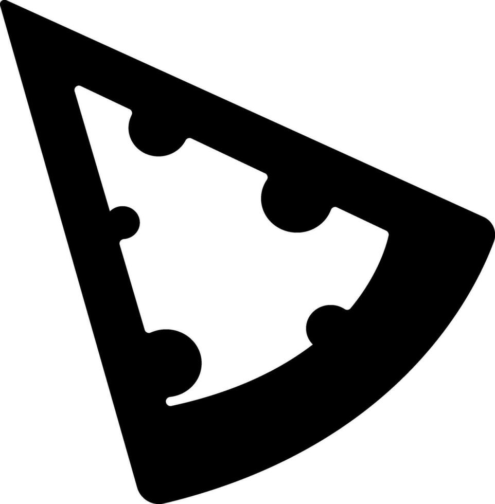 Flat illustration of pizza slice, Vector icon or symbol.
