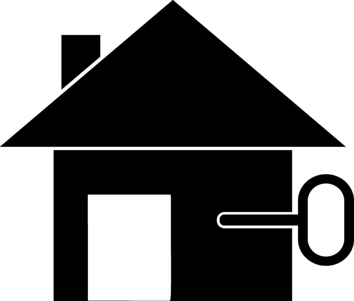 Flat illustration of hut with key. vector