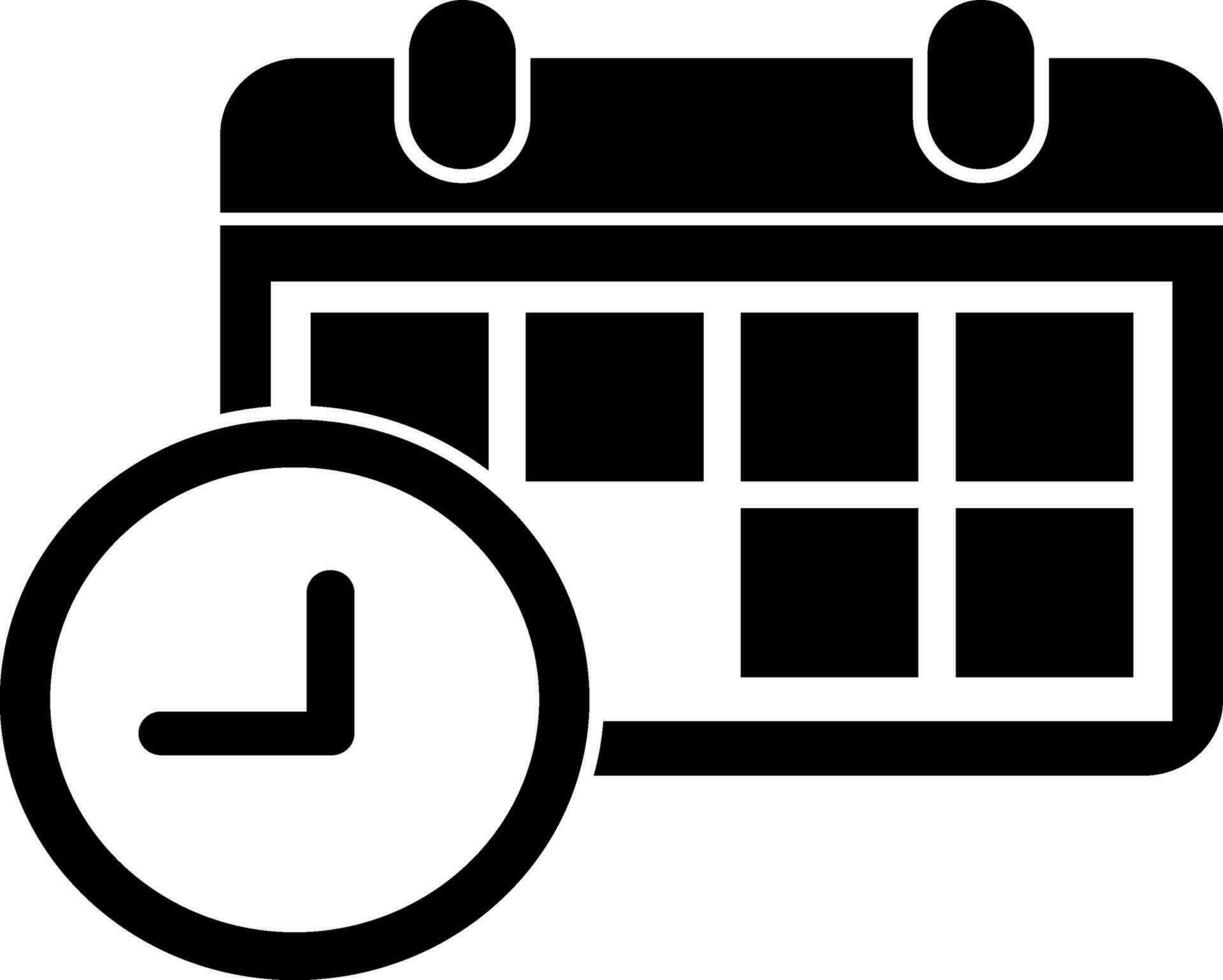 Vector illustration of calendar and clock.