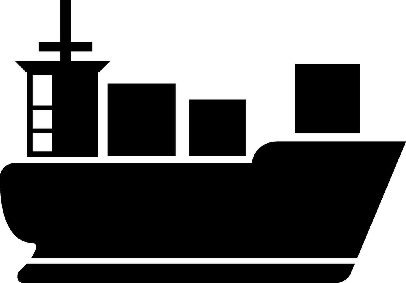 Flat illustration of a ship boat. vector