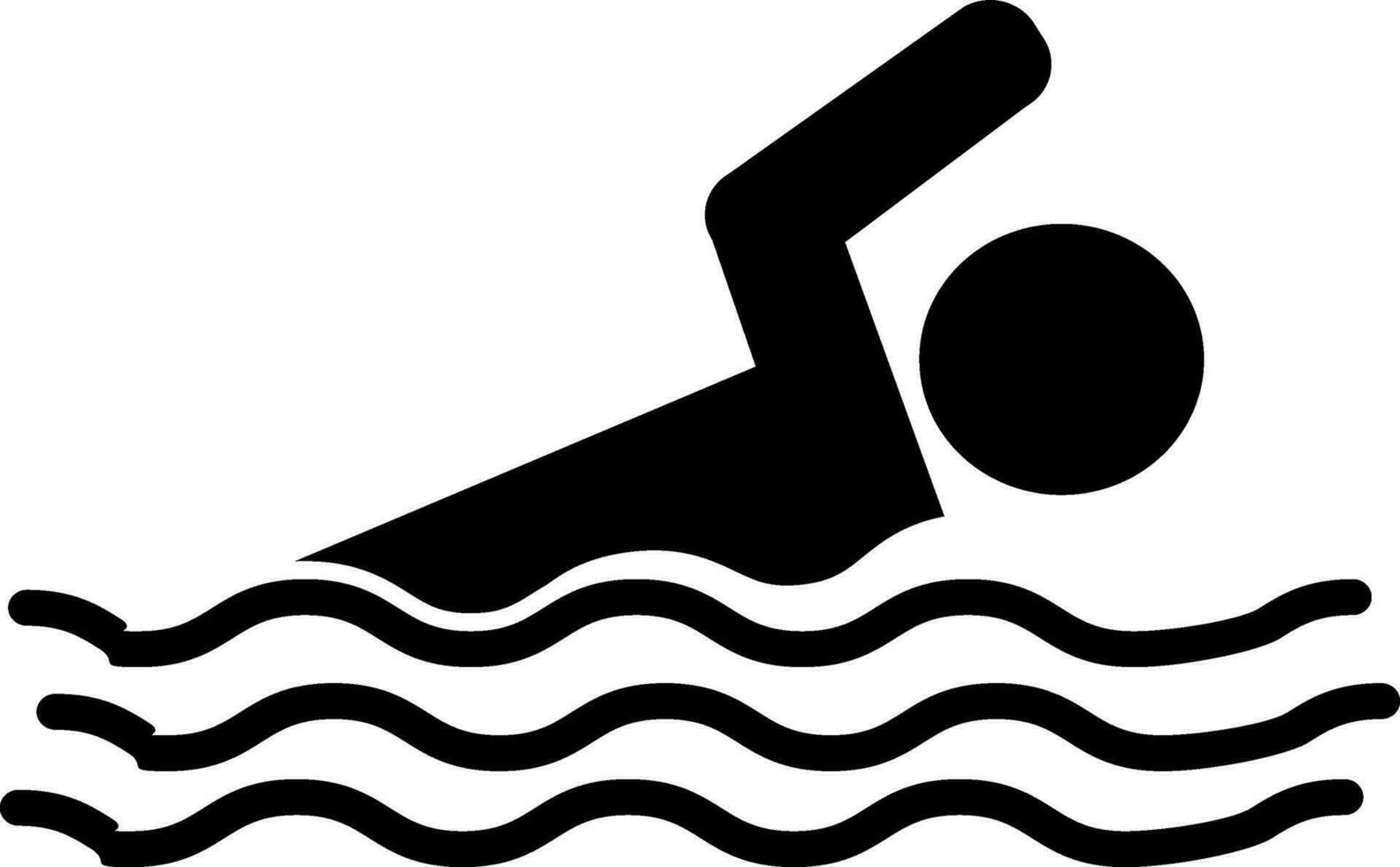 Flat illustration of a man swimming. vector