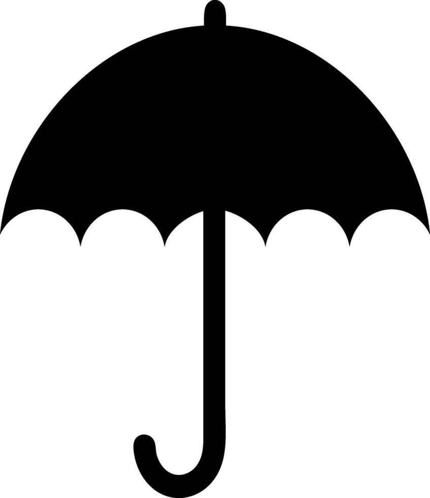 Black umbrella in flat illustration. vector