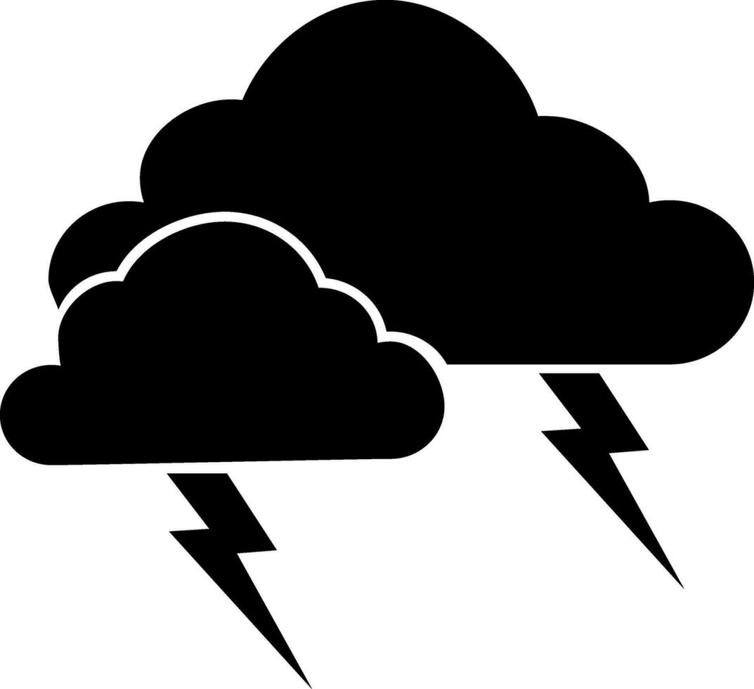 Flat illustration of clouds lightning. vector