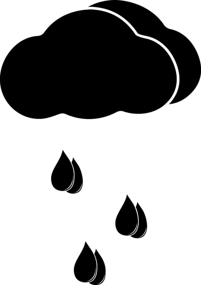 Flat illustration of clouds with rain drops. vector