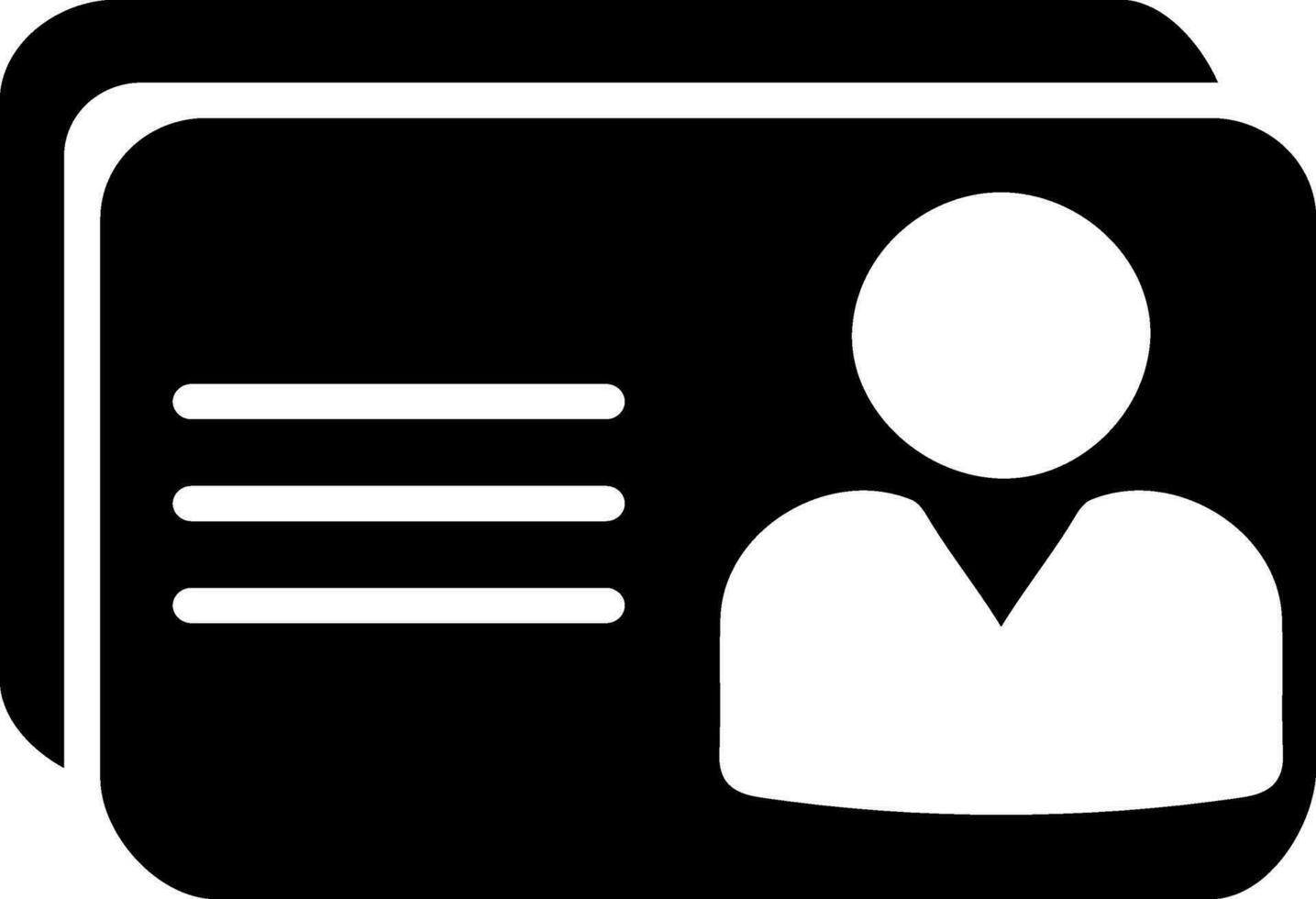 Flat style icon of an identification card. vector