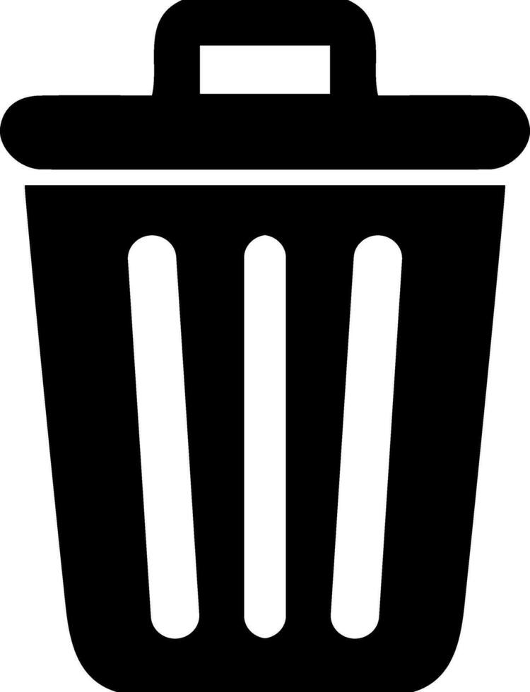 Flat style icon of a dustbin. vector