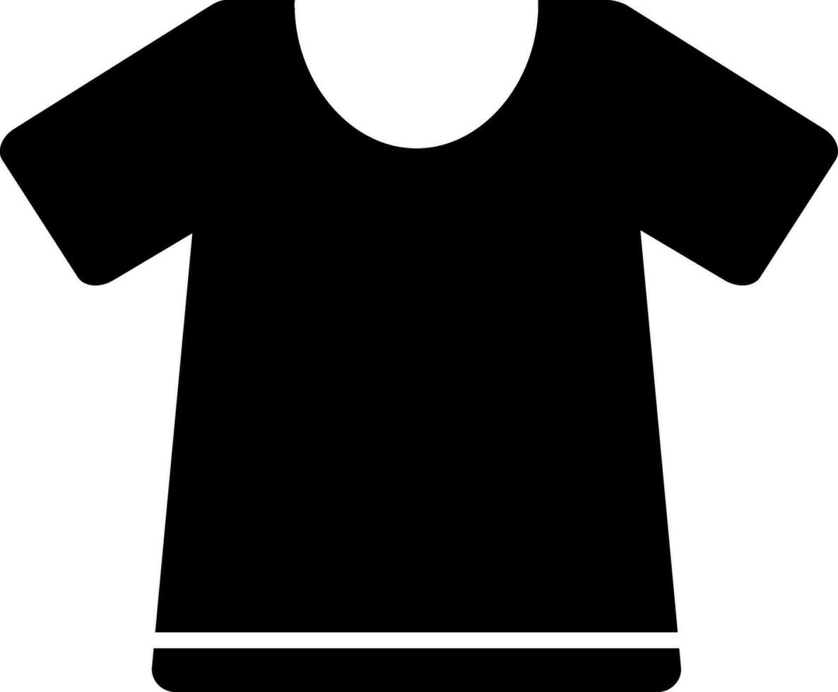 vector plano camiseta icono en negro color.