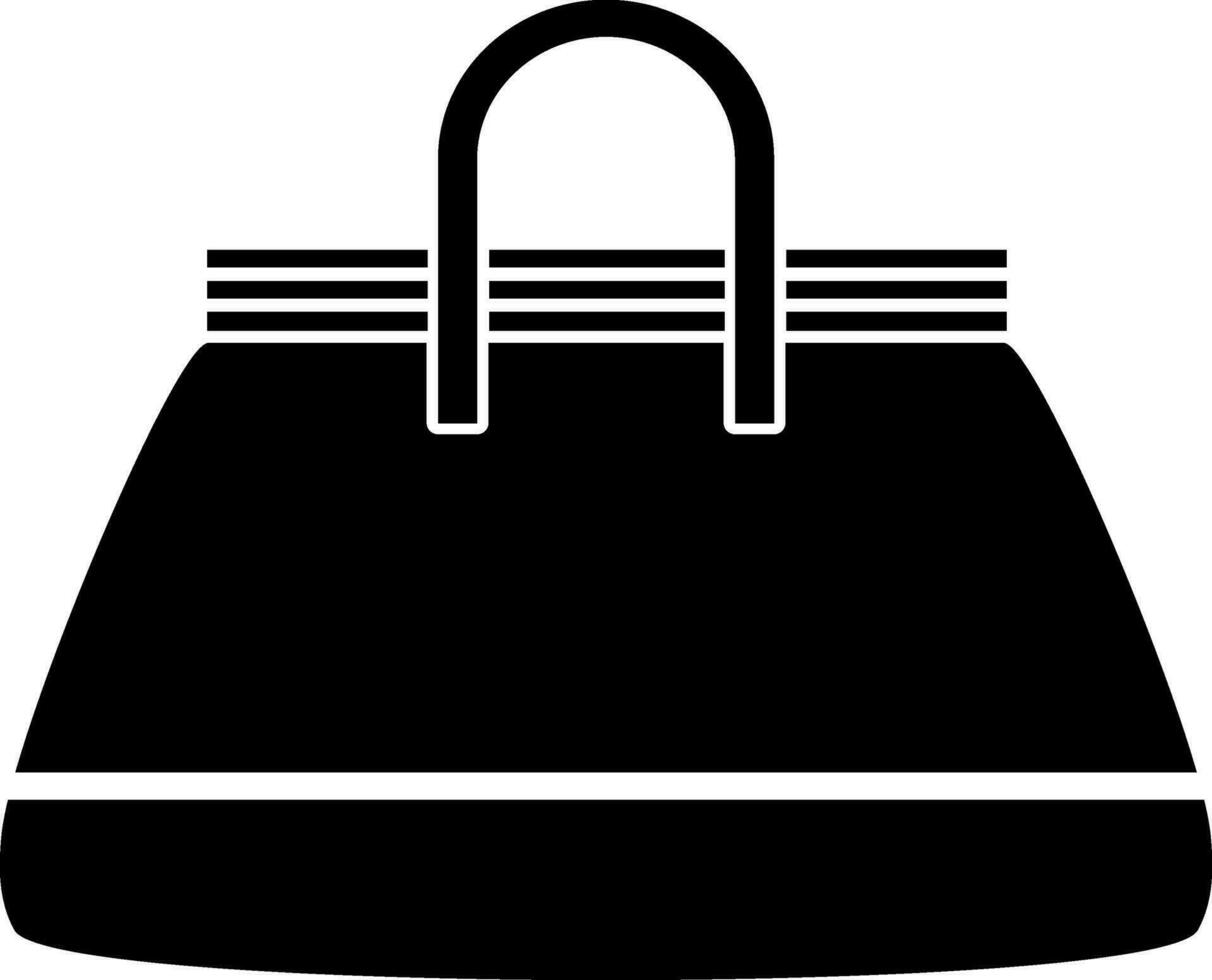 Black flat illustration of a hand bag. vector