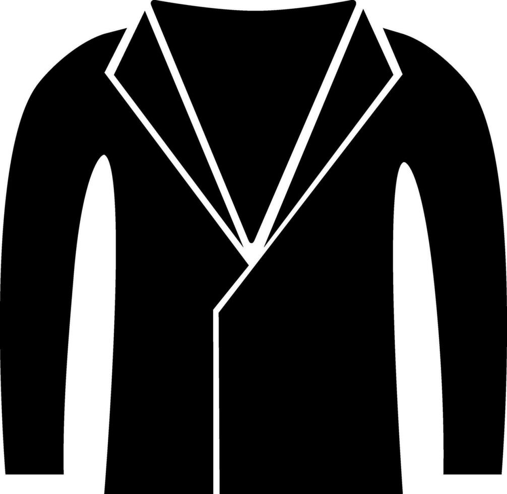 Flat style, Black and white illustration of blazer or jacket. vector