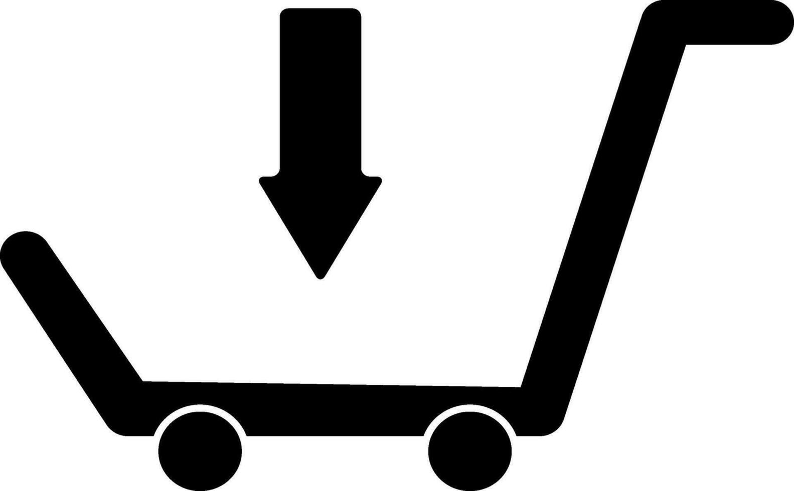 Shopping cart icon with downward arrow. vector