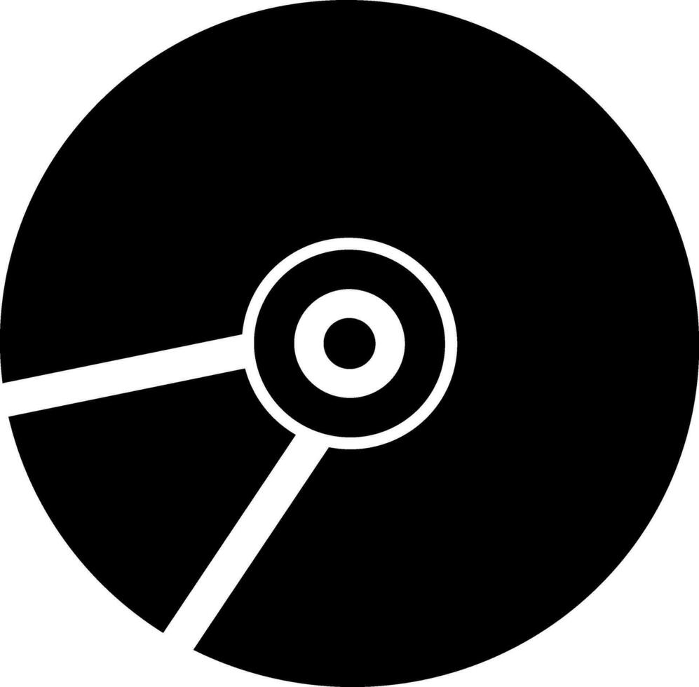 Flat style CD or DVD glyph icon. vector