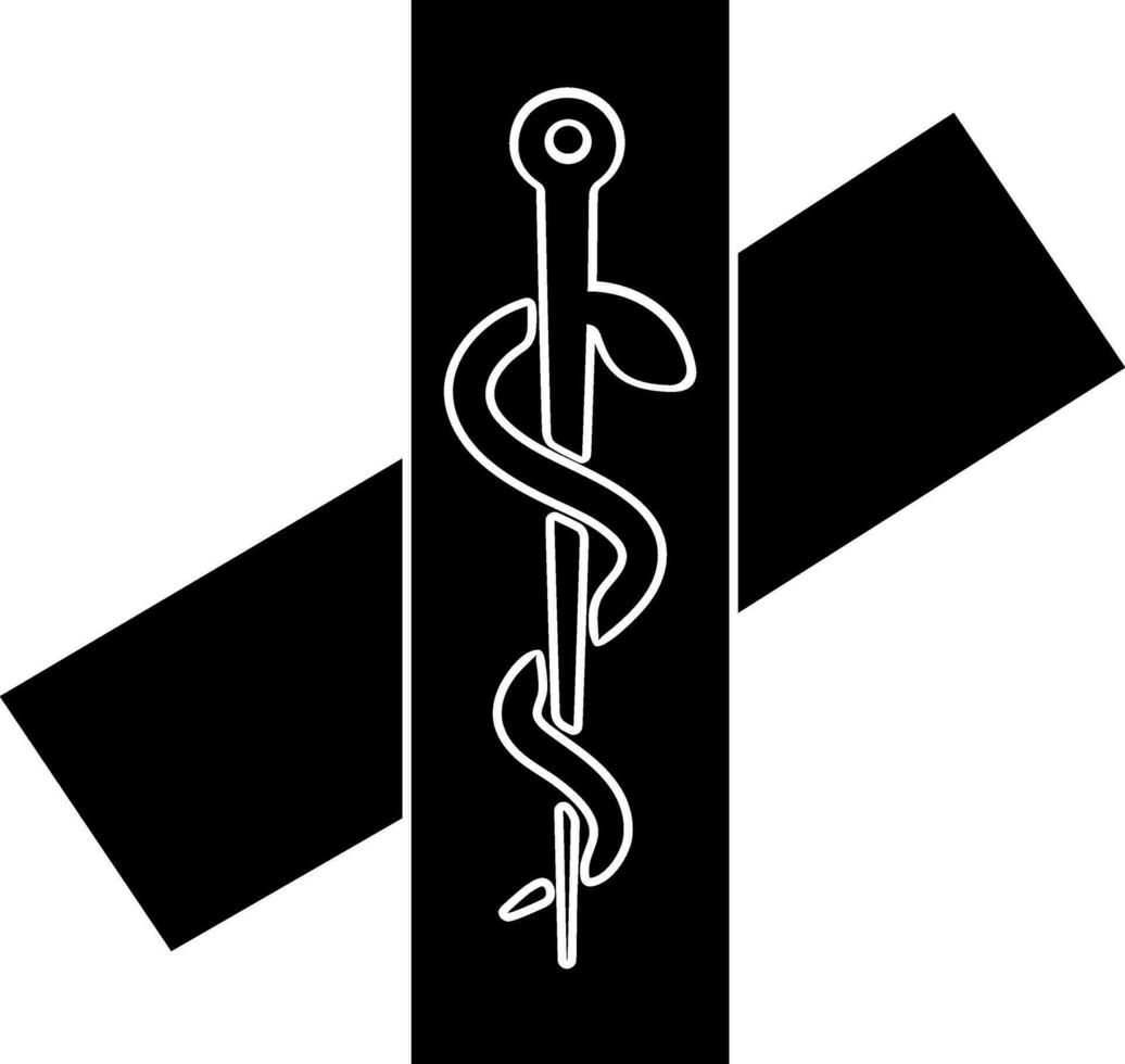 Vector Caduceus medical symbol icon.