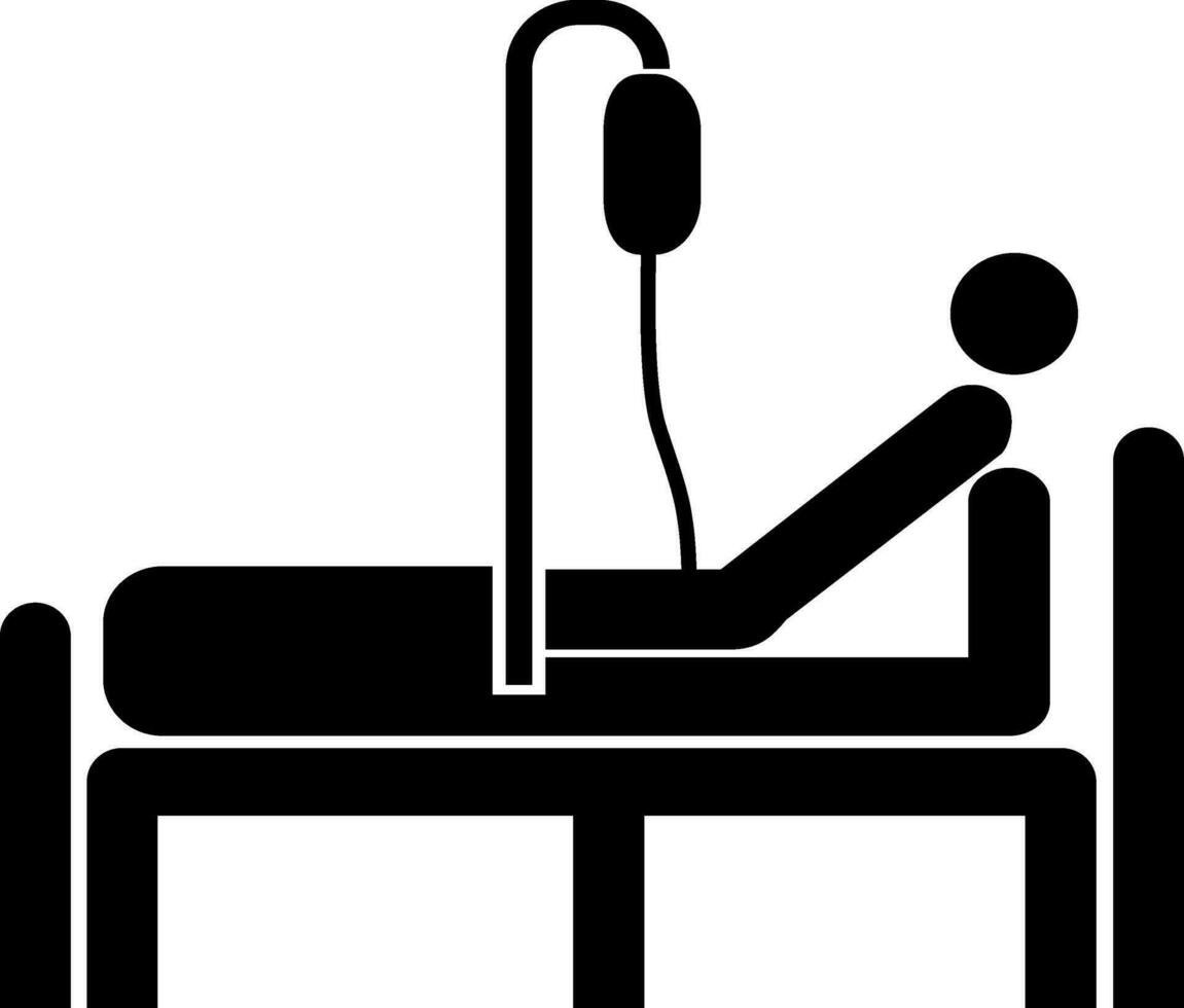Vector Patient icon in black color.