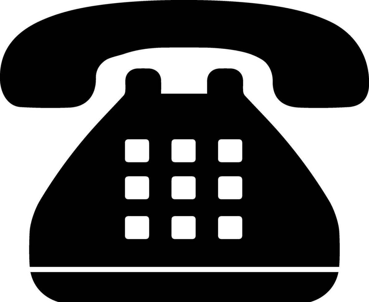 Glyph icon of telephone in flat style. vector