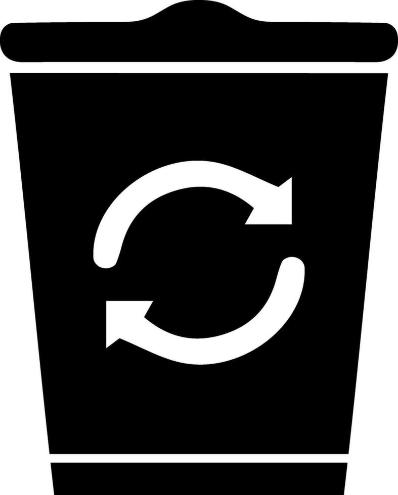 Glyph icon of trash bin. vector