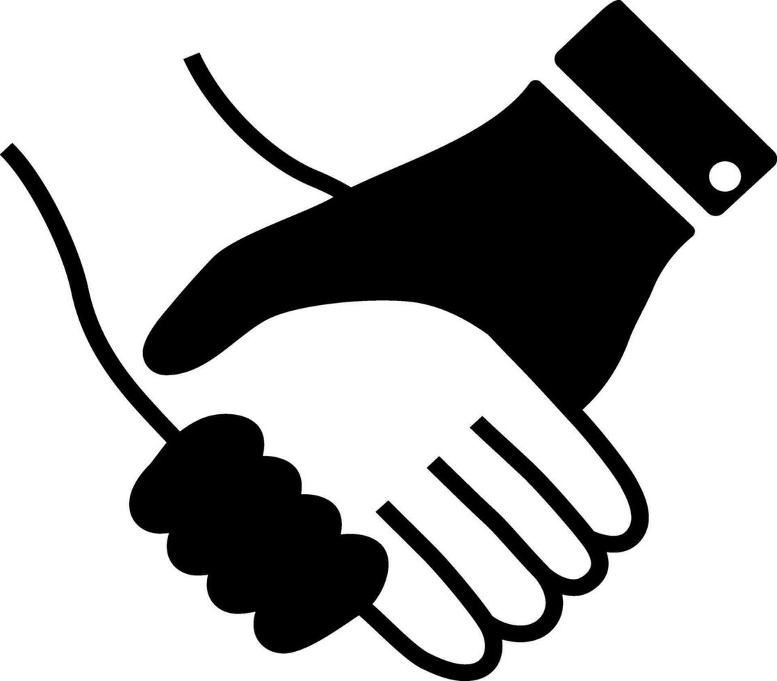 Glyph icon of hand shake. vector