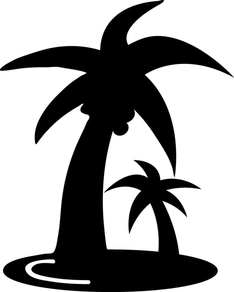 Coco árbol en negro color. vector