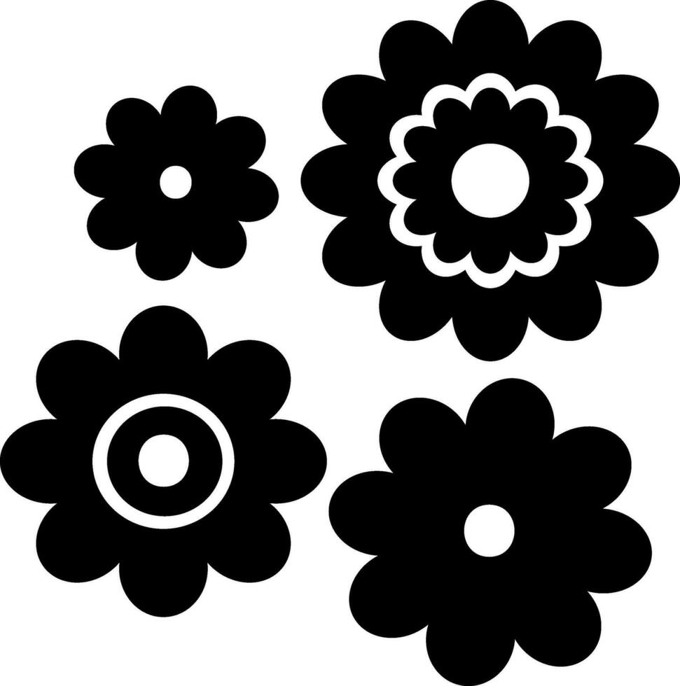 Flat style illustration of flowers icon. vector