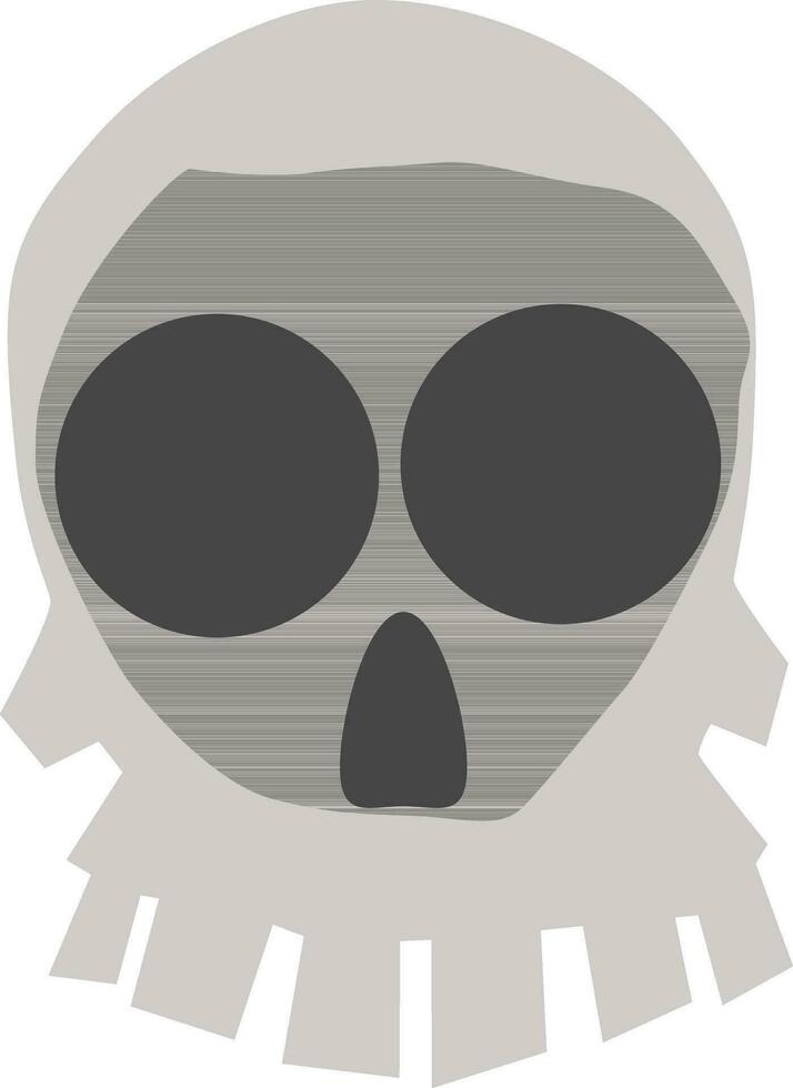 pictograma de cráneo Víspera de Todos los Santos en negro y gris color. vector