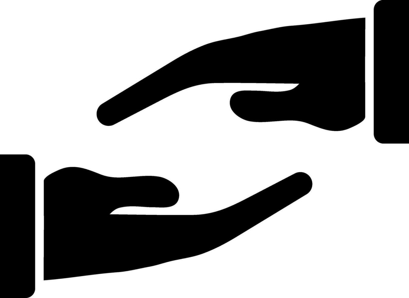 Caring or supporting hand gesture in flat style. vector