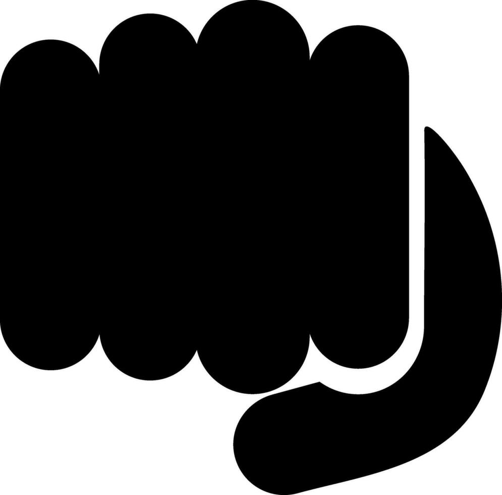 Punch or fist hand gesture in black color. vector