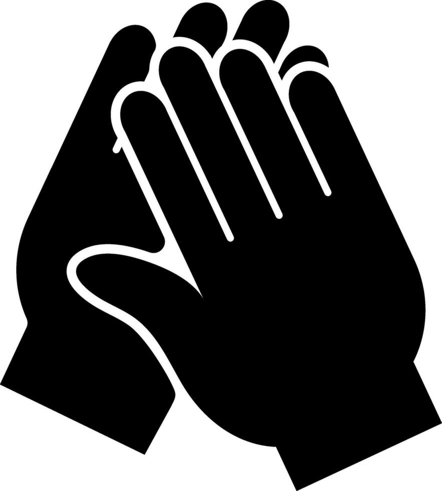 Clapping or High five gesture, glyph icon in flat style. vector