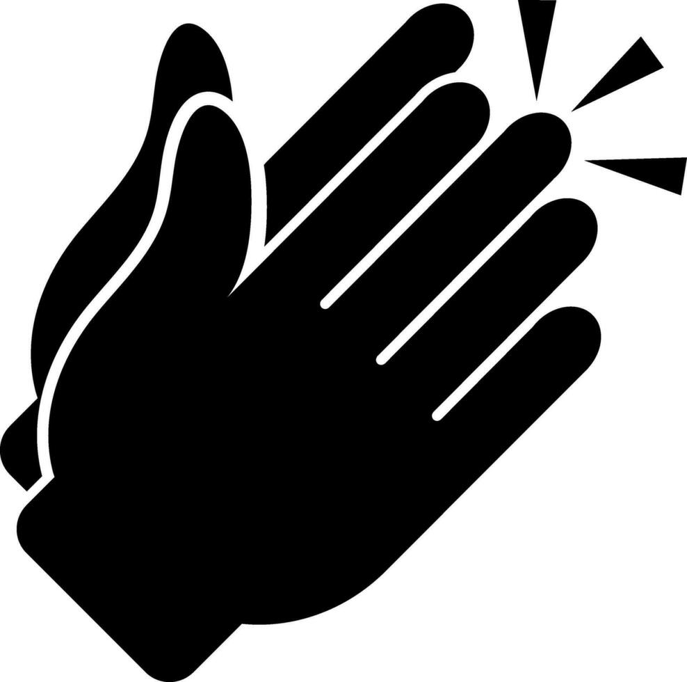 Black and white icon of Clapping hand gesture. vector