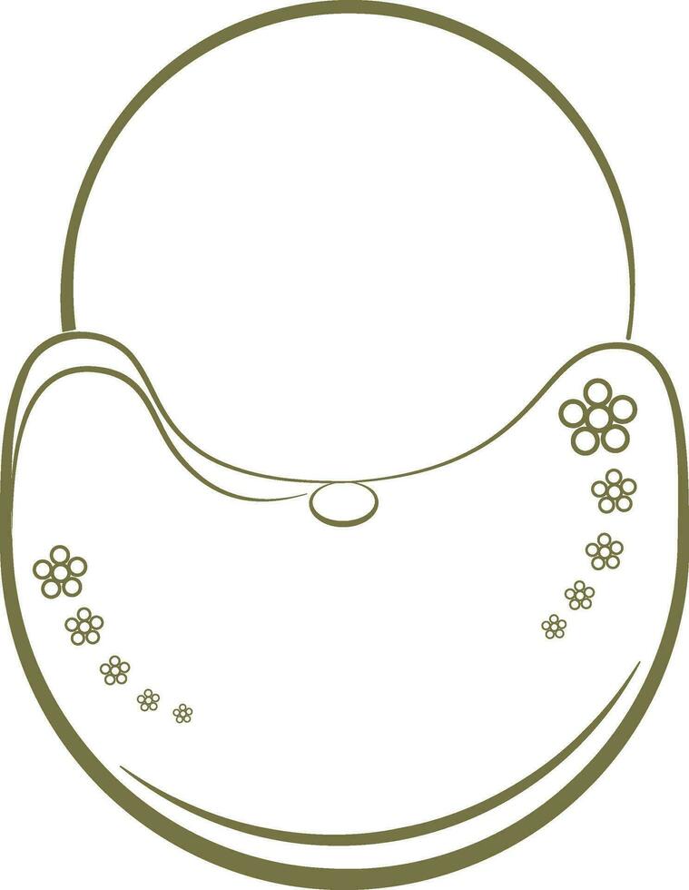Stylish green and white hand bag. vector