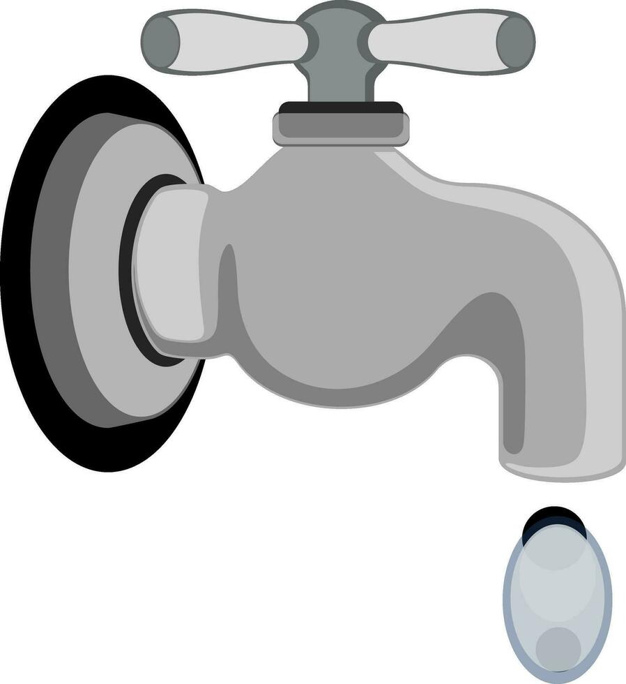 Illustration of dripping tap symbol with water drop. vector