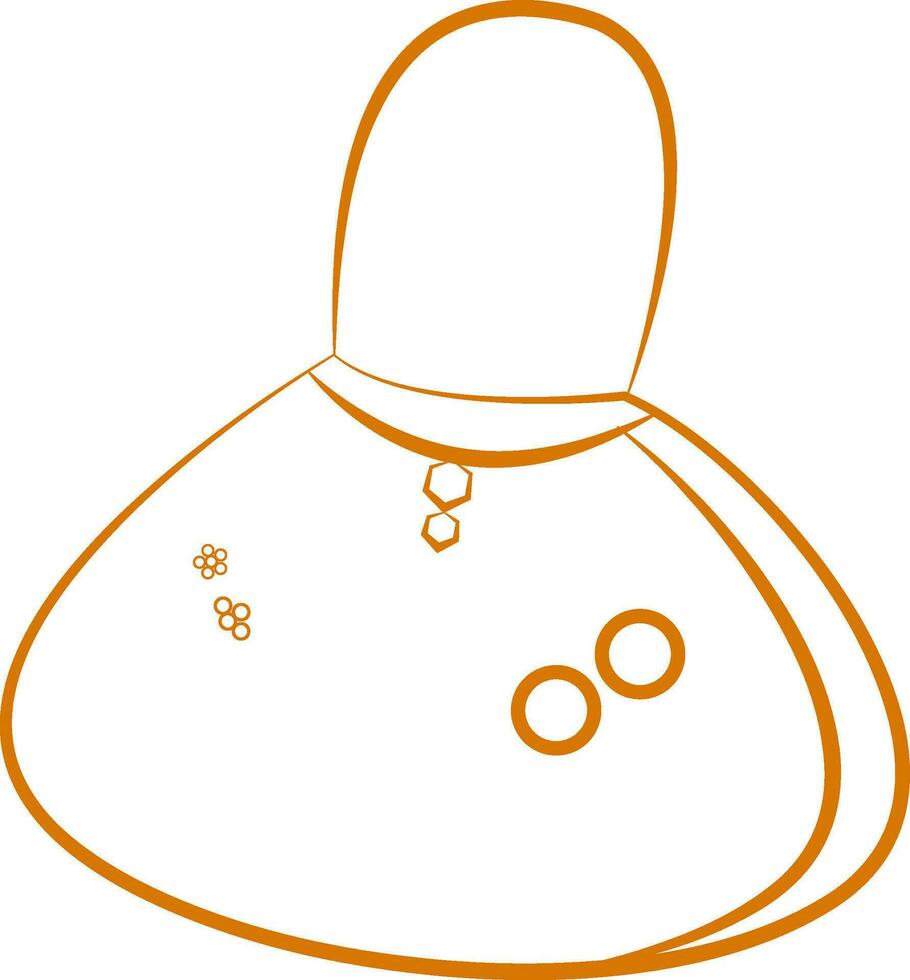 Shiny orange and white hand bag. vector