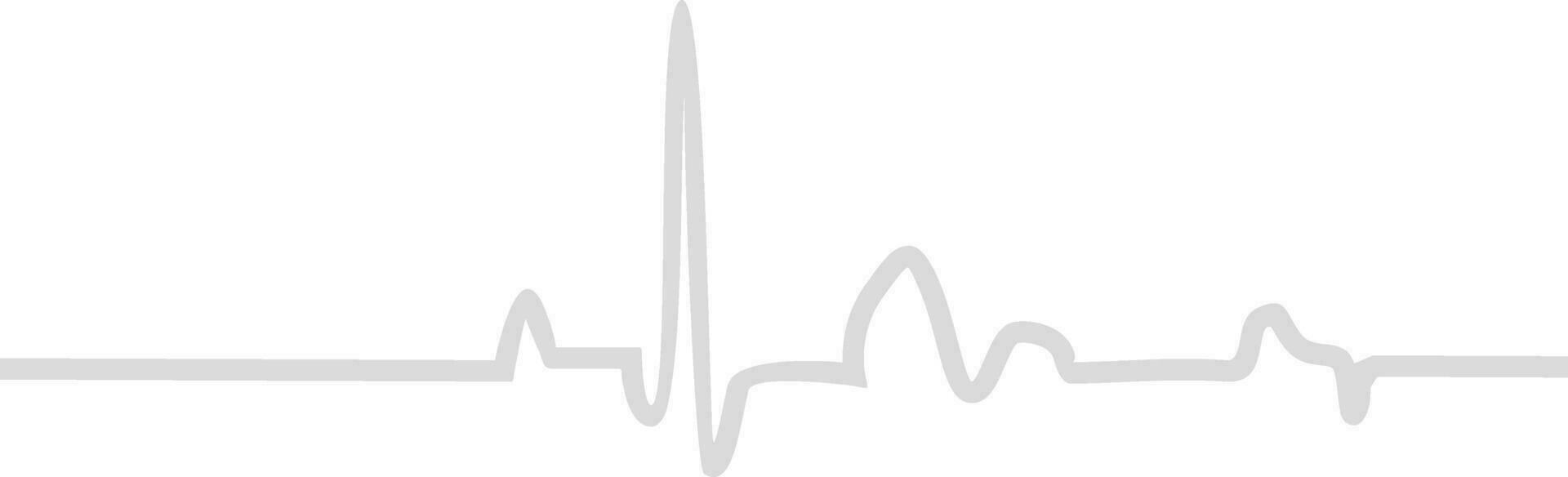 Heart rhythm in gray color. vector